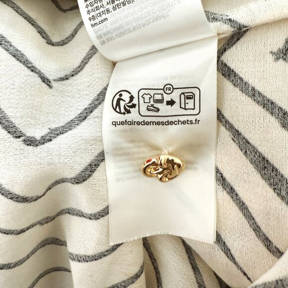 H&M Midi Cream & Black Pattern Dress - Picture 13 of 13